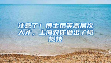 注意了！博士后等高层次人才，上海对你抛出了橄榄枝→