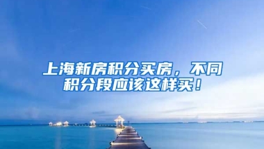 上海新房积分买房，不同积分段应该这样买！