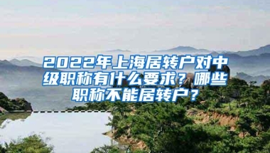 2022年上海居转户对中级职称有什么要求？哪些职称不能居转户？