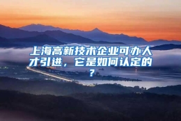 上海高新技术企业可办人才引进，它是如何认定的？