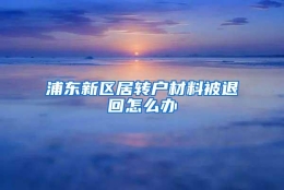 浦东新区居转户材料被退回怎么办