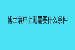 博士落户上海需要什么条件