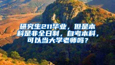 研究生211毕业，但是本科是非全日制，自考本科，可以当大学老师吗？