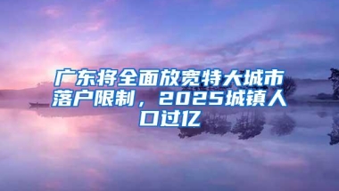 广东将全面放宽特大城市落户限制，2025城镇人口过亿