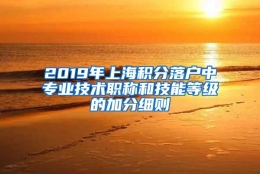 2019年上海积分落户中专业技术职称和技能等级的加分细则