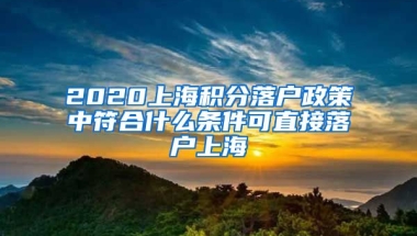 2020上海积分落户政策中符合什么条件可直接落户上海