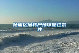 杨浦区居转户预审隐性条件