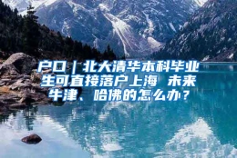 户口｜北大清华本科毕业生可直接落户上海 未来牛津、哈佛的怎么办？