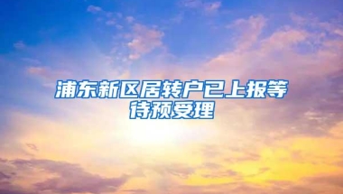 浦东新区居转户已上报等待预受理