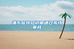 浦东居转户初审通过等待审核