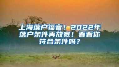 上海落户福音！2022年落户条件再放宽！看看你符合条件吗？