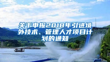 关于申报2018年引进境外技术、管理人才项目计划的通知