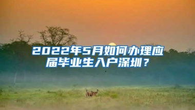 2022年5月如何办理应届毕业生入户深圳？