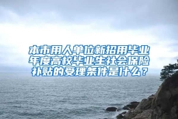 本市用人单位新招用毕业年度高校毕业生社会保险补贴的受理条件是什么？