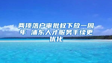 两项落户审批权下放一周年 浦东人才服务手续更优化