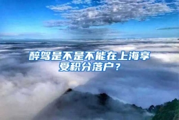 醉驾是不是不能在上海享受积分落户？