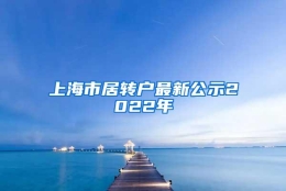 上海市居转户最新公示2022年