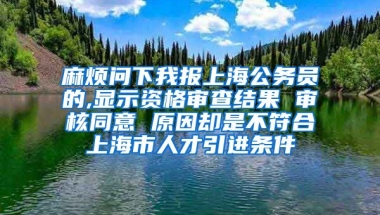 麻烦问下我报上海公务员的,显示资格审查结果 审核同意 原因却是不符合上海市人才引进条件