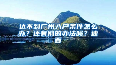 达不到广州入户条件怎么办？还有别的办法吗？速看