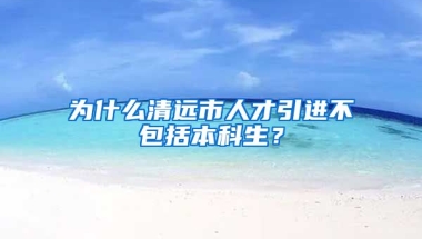 为什么清远市人才引进不包括本科生？