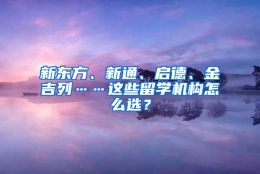 新东方、新通、启德、金吉列……这些留学机构怎么选？