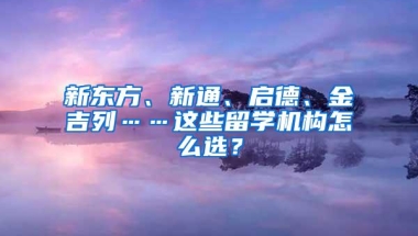 新东方、新通、启德、金吉列……这些留学机构怎么选？