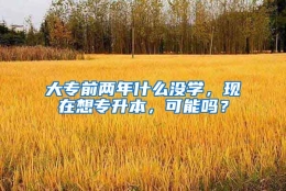 大专前两年什么没学，现在想专升本，可能吗？