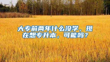 大专前两年什么没学，现在想专升本，可能吗？