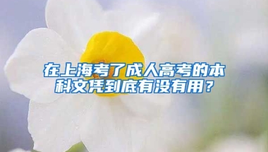 在上海考了成人高考的本科文凭到底有没有用？