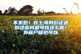 不发愁！在上海身份证遇到这些问题可以这么做！外省户籍也可以