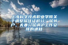 上海科学技术职业学院关于调整居住证积分、居转户、夫妻分居调沪工作安排的通知