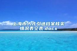 上海市人才引进档案核实情况表空表.docx