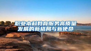 职业本科教育服务高质量发展的新格局与新使命