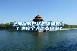 上海居转户状态哪里查询？进度个人怎么查询？