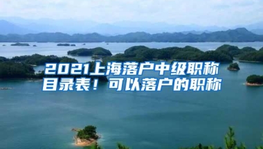 2021上海落户中级职称目录表！可以落户的职称