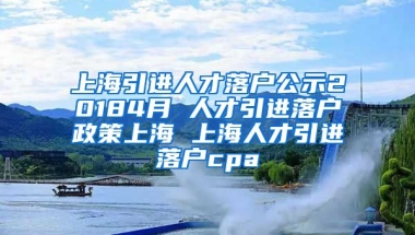 上海引进人才落户公示20184月 人才引进落户政策上海 上海人才引进落户cpa