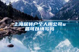 上海居转户个人用公司u盾可以填写吗