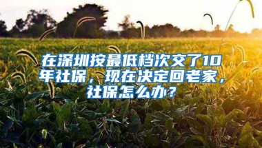 在深圳按最低档次交了10年社保，现在决定回老家，社保怎么办？