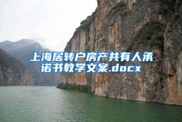 上海居转户房产共有人承诺书教学文案.docx