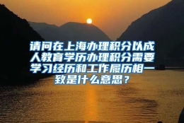 请问在上海办理积分以成人教育学历办理积分需要学习经历和工作履历相一致是什么意思？