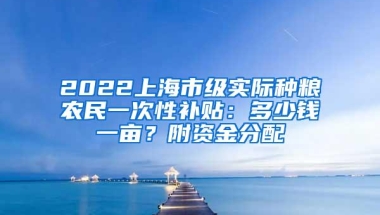 2022上海市级实际种粮农民一次性补贴：多少钱一亩？附资金分配