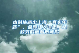 本科生晒出上海“真实年薪”，金额让人深思，精致穷的遮羞布被揭