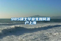 985硕士毕业生如何落户上海