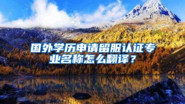 国外学历申请留服认证专业名称怎么翻译？