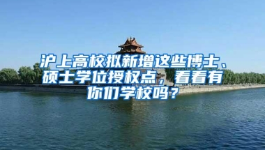 沪上高校拟新增这些博士、硕士学位授权点，看看有你们学校吗？