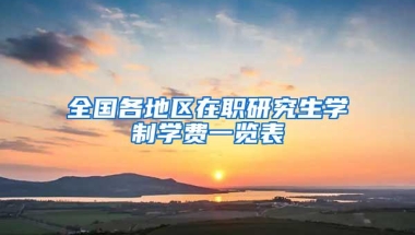 全国各地区在职研究生学制学费一览表