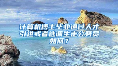 计算机博士毕业通过人才引进或者选调生走公务员如何？