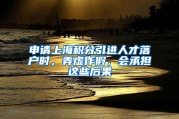 申请上海积分引进人才落户时，弄虚作假，会承担这些后果