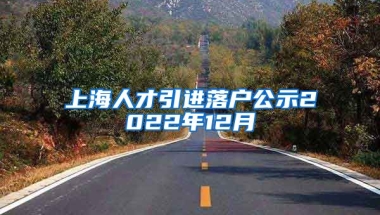 上海人才引进落户公示2022年12月