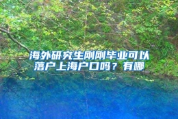 海外研究生刚刚毕业可以落户上海户口吗？有哪